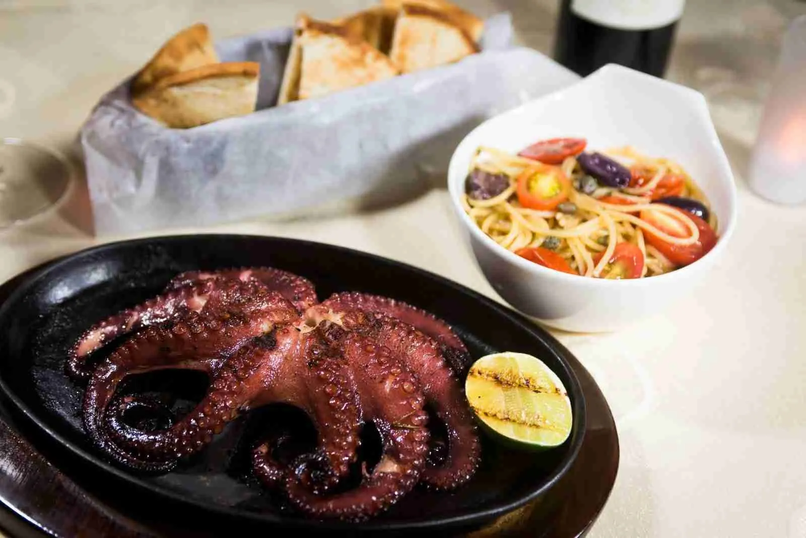 Seafood dish at Pescatore in Escazu.