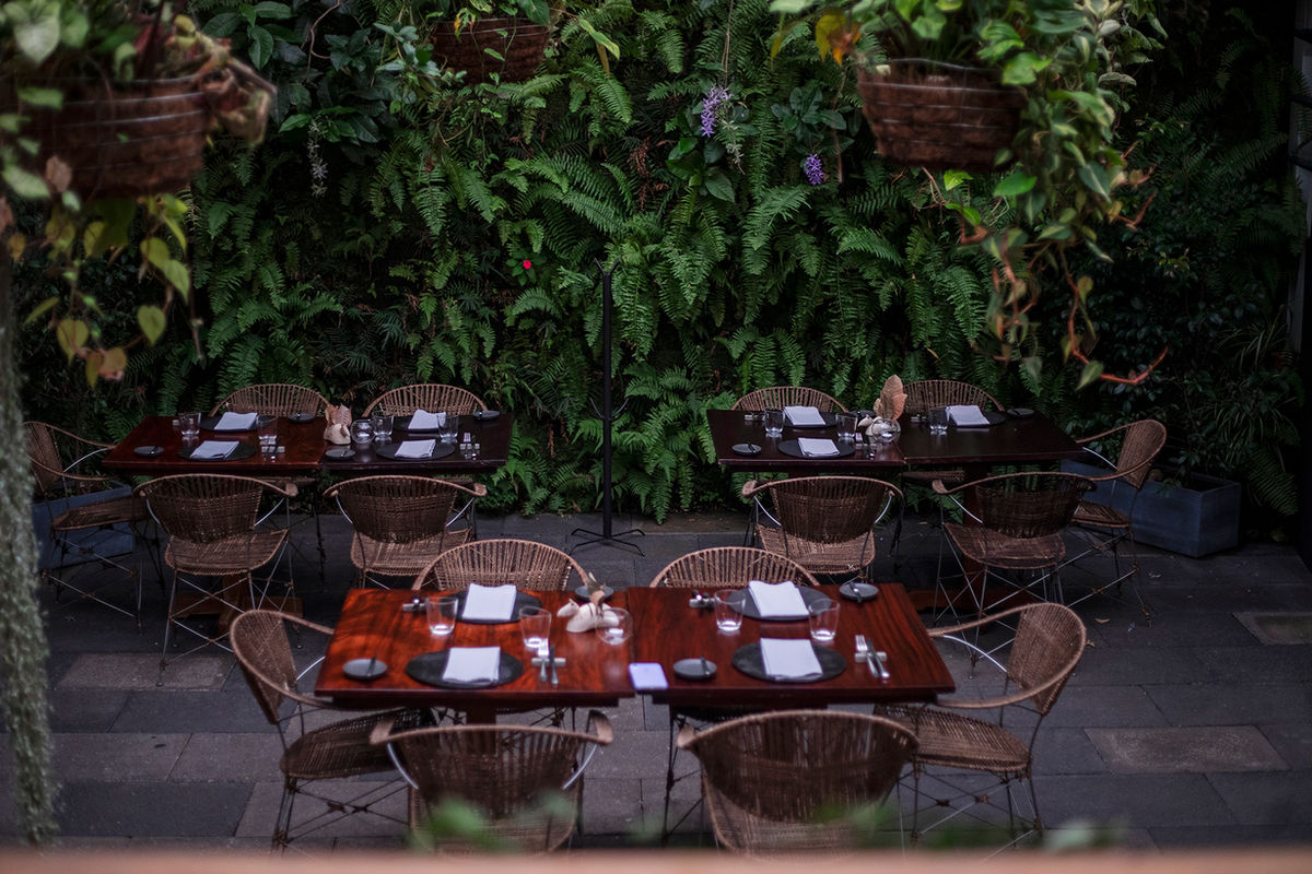 Dining table at Restaurante Silvestre in San Jose.