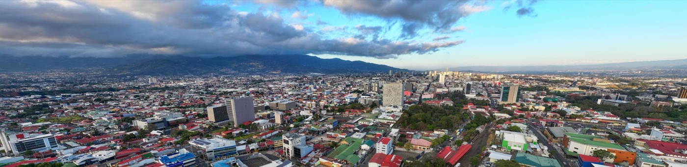 Panoramic view of San Jose and the Central Valley in Costa Rica.